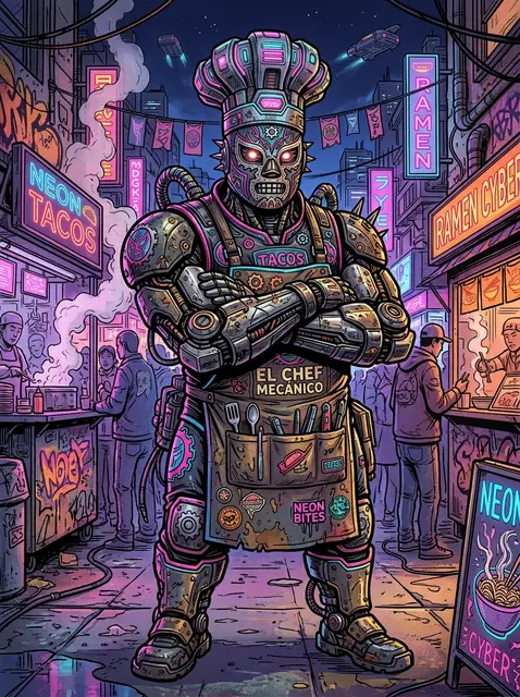 Turbo Paco, the robot-luchador chef